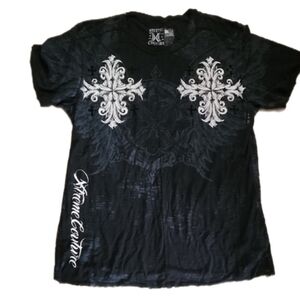Xtreme Couture By Afflication Black Tee with White Design